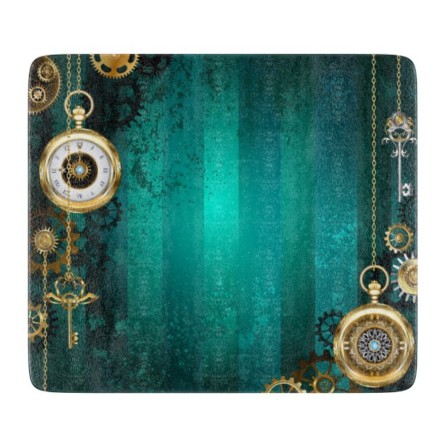 Planche À Découper Veille bijoux Steampunk sur un Arrière - plan vert (Devant)