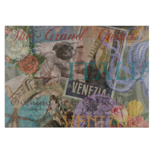 Planche À Découper Venise Italie Voyage Vintage Joli Art Coloré