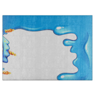 Planche À Découper Verre décoratif "Eau x Bougies" 15" x 11"