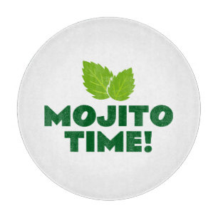 Planche À Découper Verre rond Mojito Time cocktail party barman 