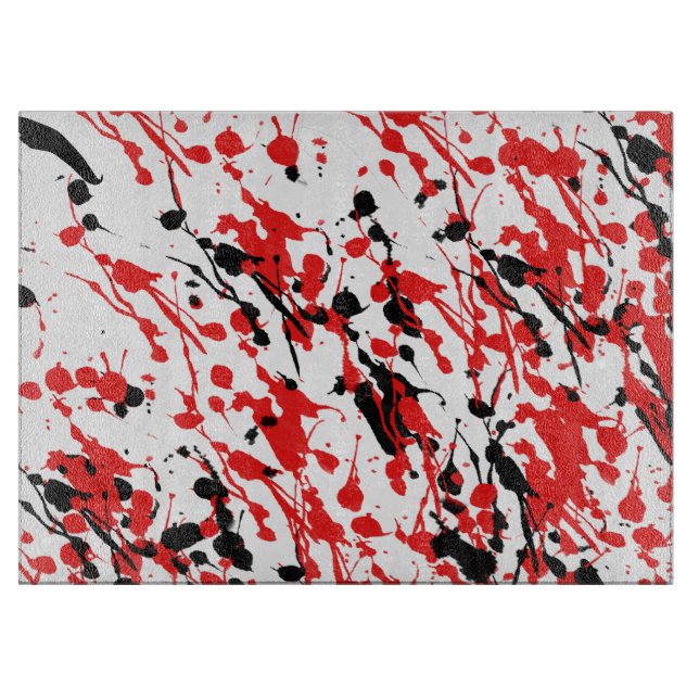 Planche À Découper Verre rouge et noir (Devant)