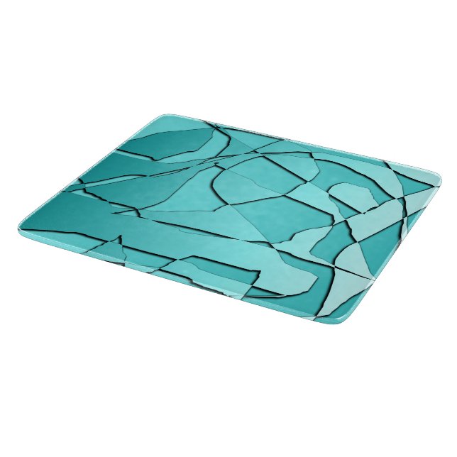 Planche À Découper Verre turquoise en verre cassé (Coin)