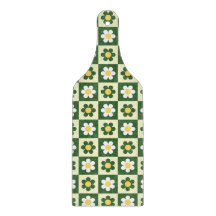 Vert sauge rétro et damier de marguerite crème