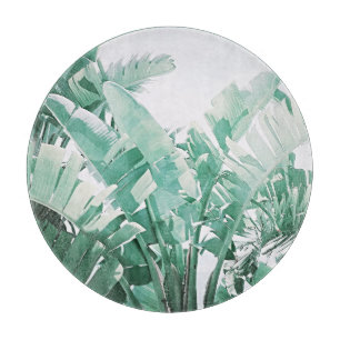 Planche À Découper Vibes d'été Banana Feuilles vert pâle