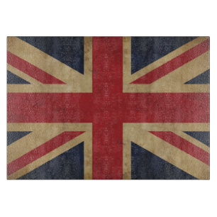 Planche À Découper Vieux conseil de taille du verre de drapeau