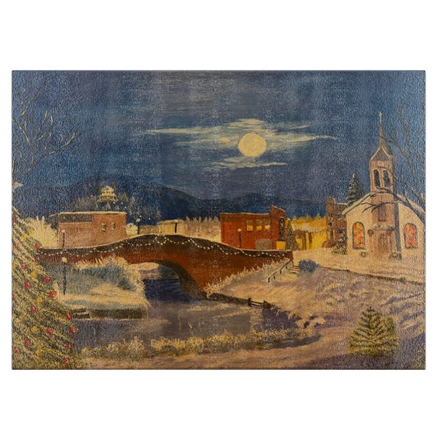 Planche À Découper Village d'hiver, par Gary Poling (Devant)