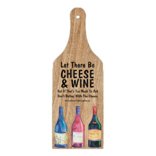 Planche À Découper Vin et fromage personnalisés amusants
