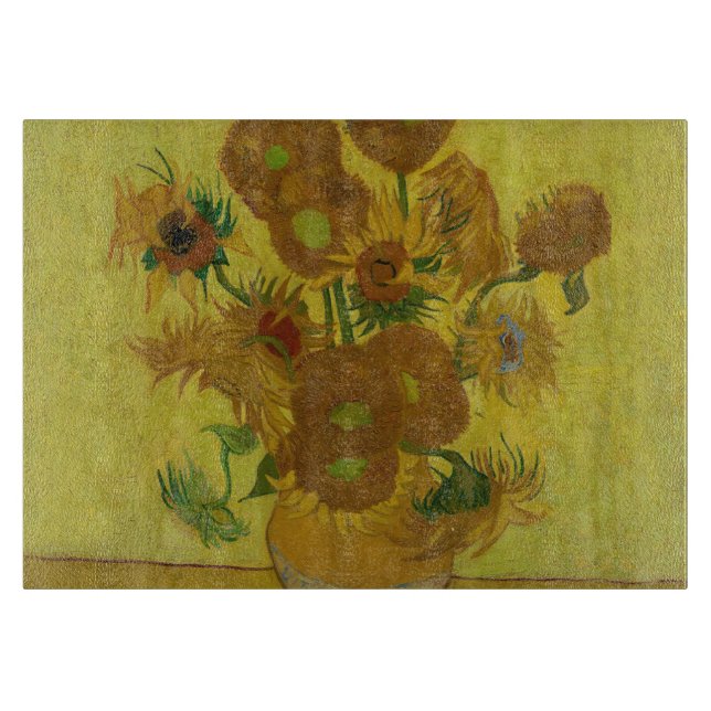 Planche À Découper Vincent Van Gogh 15 Peinture de tournesols (Devant)