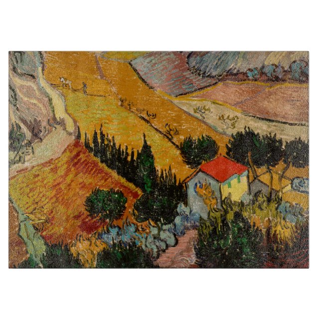 Planche À Découper Vincent van Gogh - Paysage, Maison et Plowman (Devant)