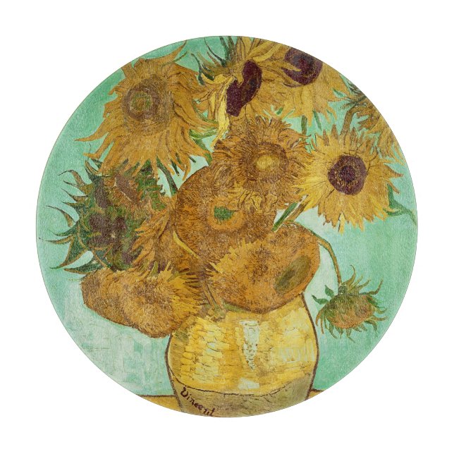 Planche À Découper Vincent van Gogh | Tournesols, 1888 (Devant)