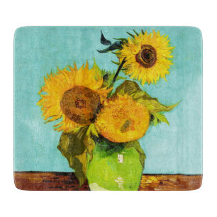 Planche À Découper Vincent Van Gogh Trois Tournesols Dans Un Vase