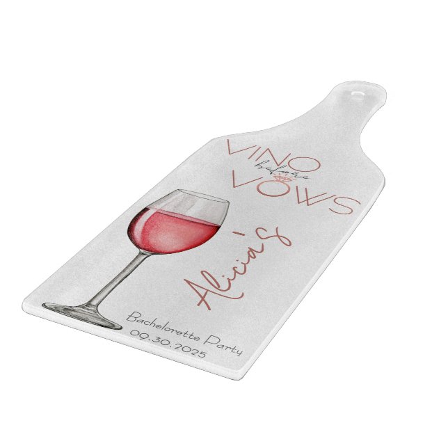 Planche À Découper Vino Before Vows Bachelorette / Fête nuptiale (Coin)