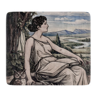 Planche À Découper Vintage Art Nouveau Woman Reading Under Tree