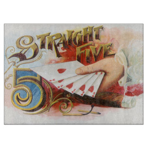 Planche À Découper Vintage Cigar Étiquette Art Flush droit avec Coeur