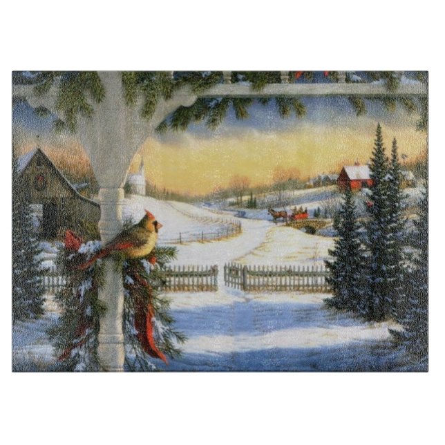 Planche à découper vintage d'oiseau de Noël (Devant)