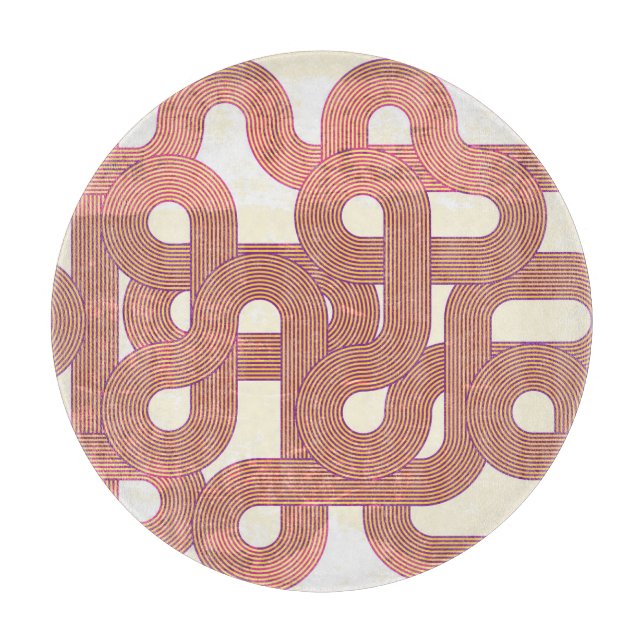 Planche À Découper Vintage dynamique : lignes colorées Abstraites (Devant)