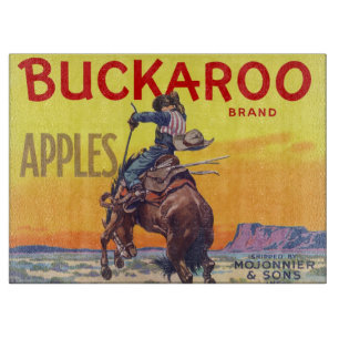 Planche À Découper Vintage Fruit Crate Étiquette Art, Pommes Buckaroo