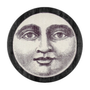 Planche À Découper Vintage homme dans la pleine lune visage lune