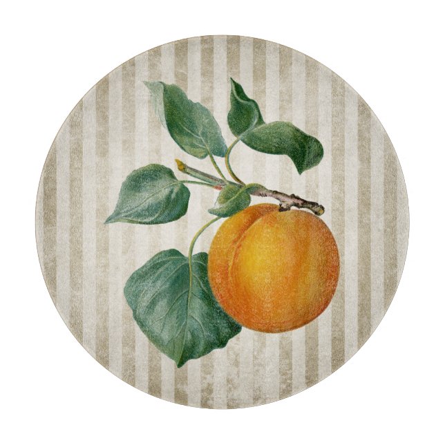 Planche À Découper Vintage Pêche Botanique (Devant)