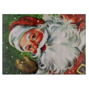 Planche À Découper Vintage Santa Face 1