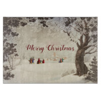 Vintage Victorien scène de Noël hiver
