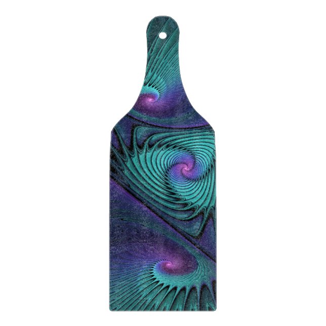 Planche À Découper Violet rencontre Turquoise moderne art fractal abs (Devant)