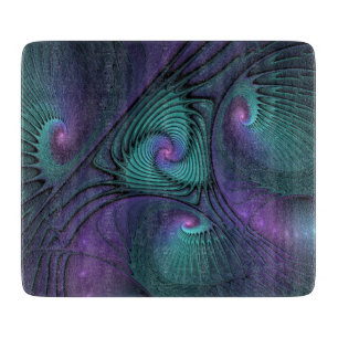 Planche À Découper Violet rencontre Turquoise moderne art fractal abs
