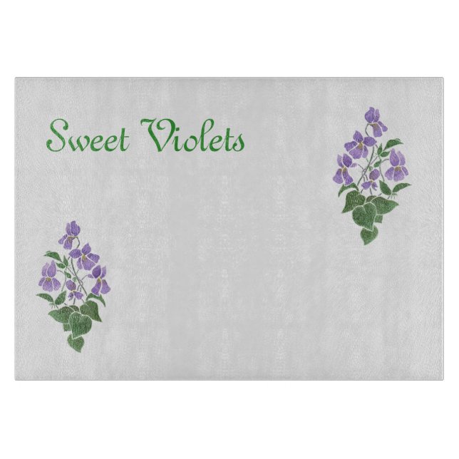 Planche À Découper Violets, Planche de coupe en verre (Devant)