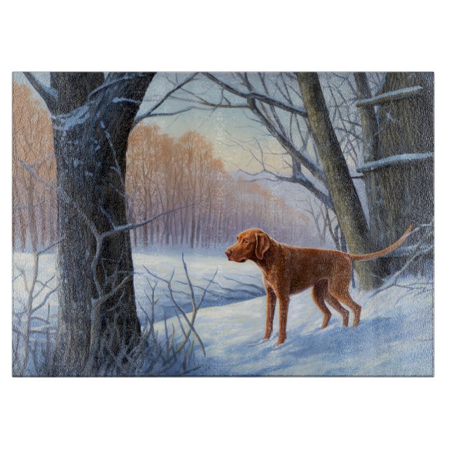 Planche À Découper Vizla Laisser neiger Noël (Devant)