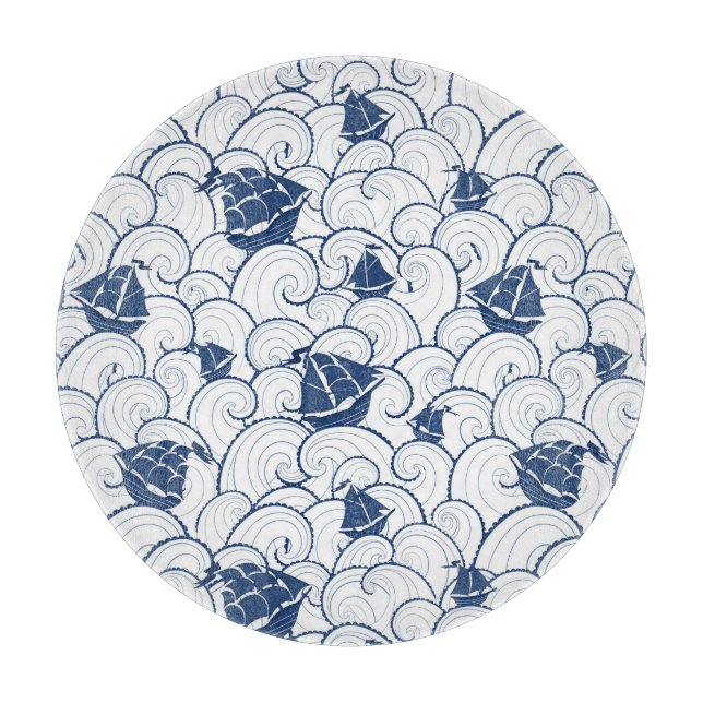 Planche À Découper Voiliers sur le motif de mer (Devant)