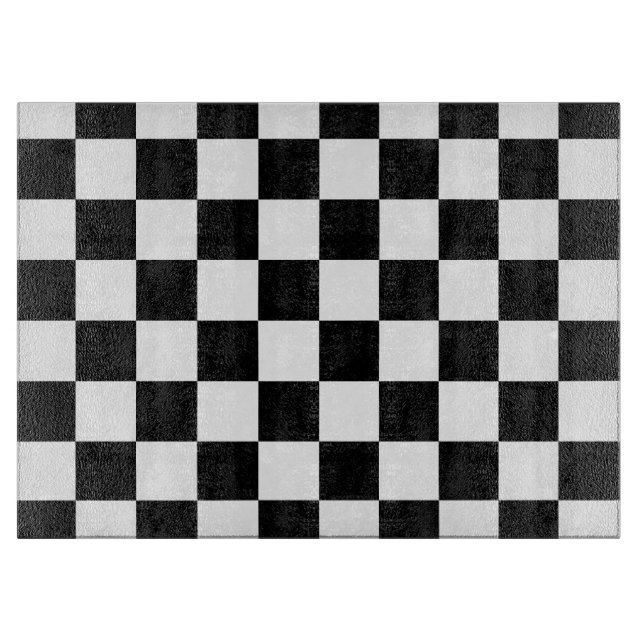 Planche À Découper Voiture Racing À damiers Drapeau Noir et Blanc Mot (Devant)