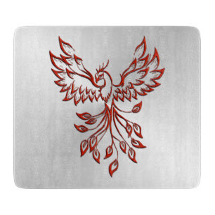 Planche À Découper Vol d'argent d'un verre Phoenix