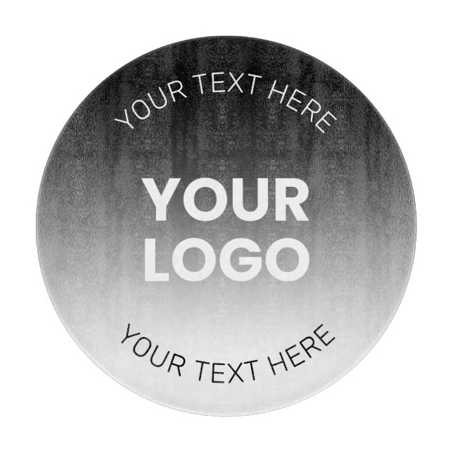 Planche À Découper Votre logo | Dégradé noir & blanc moderne modifiab (Devant)