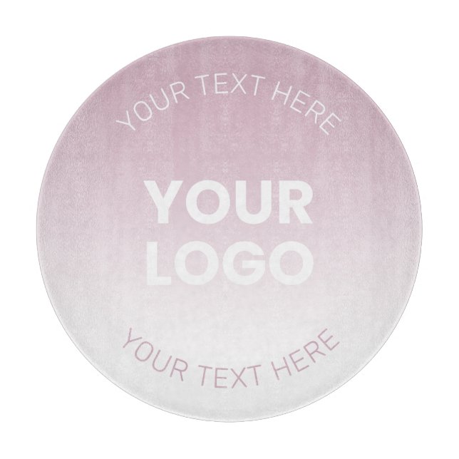 Planche À Découper Votre logo | Moderne Dusty Rose & Blanc Ombre (Devant)