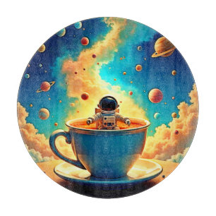 Planche À Découper Voyage cosmique du café de l'astronaute