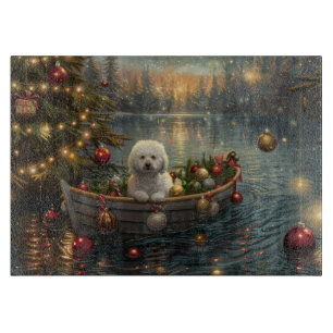 Planche À Découper Voyage de fête de Noël Bichon Frise