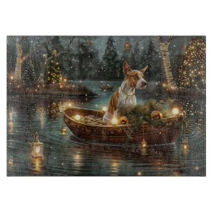 Planche À Découper Voyage de fête de Noël de Bull Terrier