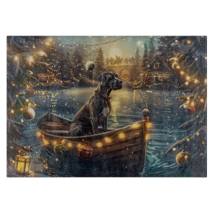 Planche À Découper Voyage de Noël festif du Grand Danois