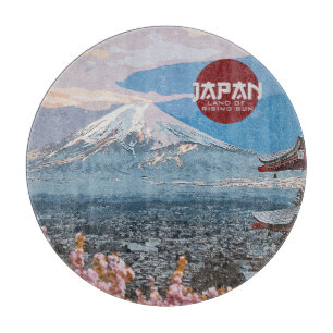 Planche À Découper Voyage du Mont Fuji au Japon Vintage    