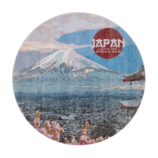Planche À Découper Voyage du Mont Fuji au Japon Vintage     (Devant)