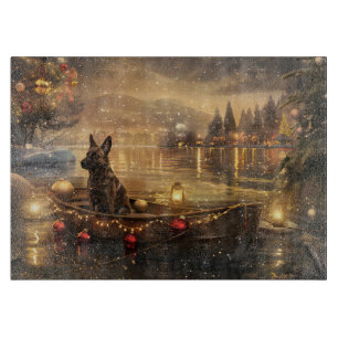 Planche À Découper Voyage festif de Noël du Malinois belge