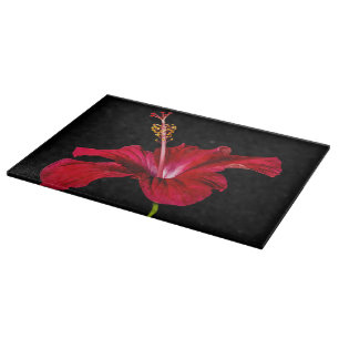 Planche À Découper Vue latérale de l'Hibiscus rouge