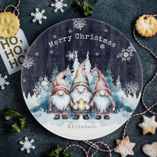 Planche À Découper Watercolor Christmas Gnomes Personalized