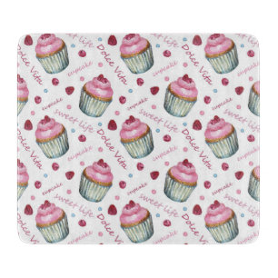 Planche À Découper Watercolor cupcakes