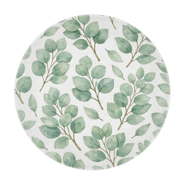 Planche À Découper Watercolor Eucalyptus Greenery Pattern (Devant)