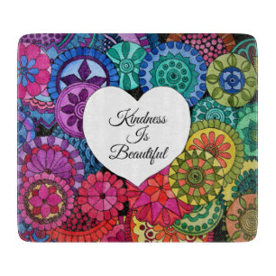 Planche À Découper Watercolor Rainbow Mandala With Heart