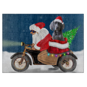Planche À Découper Weimaraner Chien Noël Père Noël