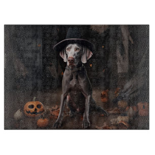 Planche À Découper Weimaraner Citrouilles Halloween effrayant