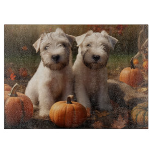 Planche À Découper Wheaten Terrier chiot Automne Citrouille délice