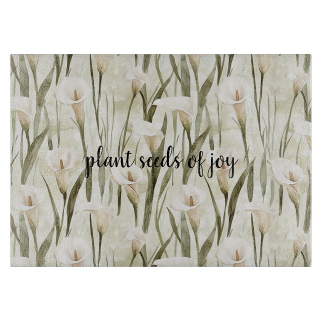 Planche À Découper White Calla Lily Floral Joie (Devant)